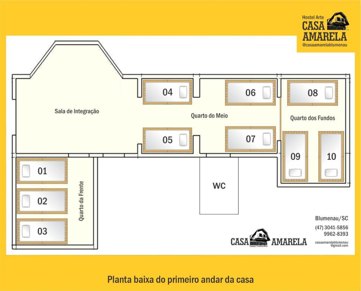 Casa Amarela Blumenau Hospedagem Alternativa Hostel Εξωτερικό φωτογραφία